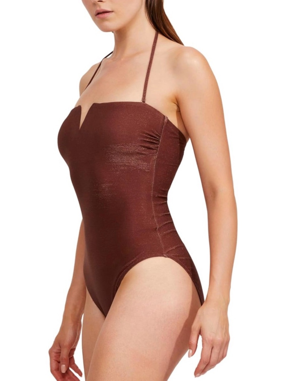 Gottex Metallic Brown One-Piece Swimsuit